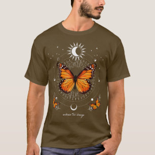 Camiseta Borboleta Monarca Borboleta Celestial Sun Lua Phas