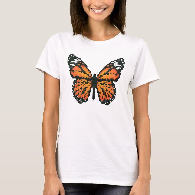 Camiseta Borboleta monarca em polígono (Frente)