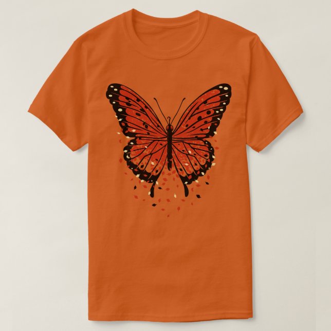 Camiseta Borboleta Monarca Folhas de outono de Tobe Fonseca (Frente do Design)