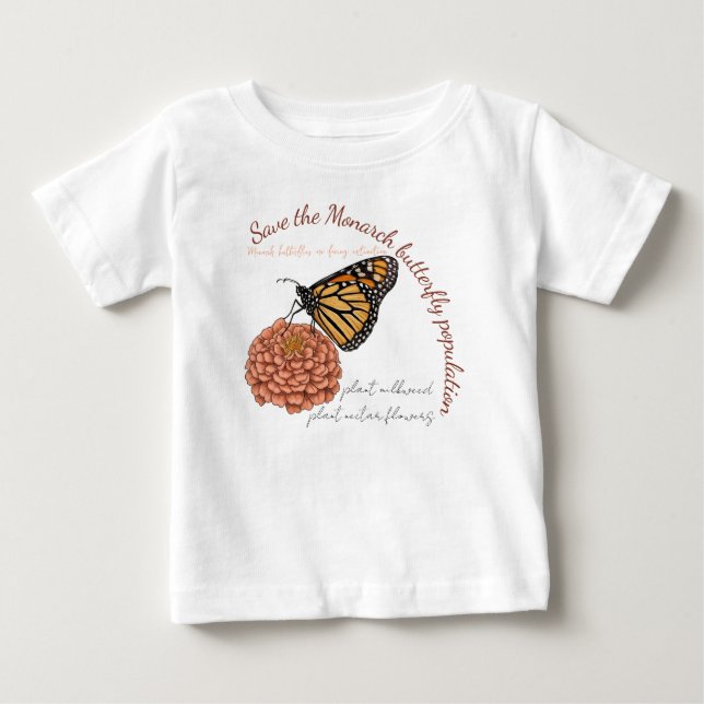 Camiseta Borboleta Monarca Personalizável (Frente)