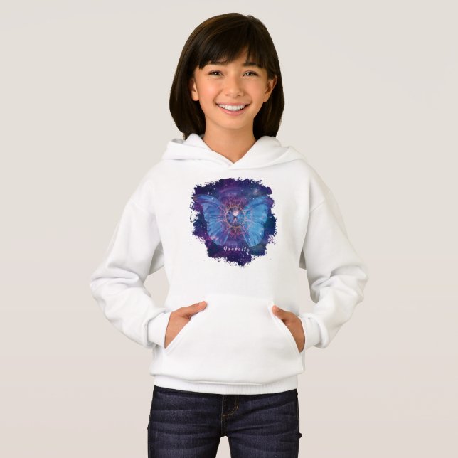 Camiseta Borboleta Morpho / Galaxy Mandala (Frente Completa)