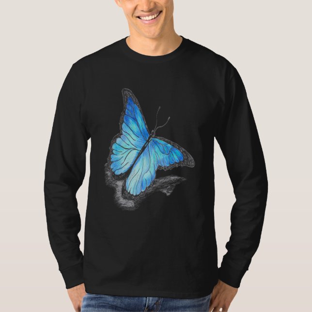 Camiseta Borboleta multicolorida branca (Frente)