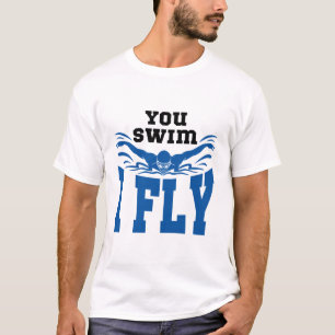 Camiseta Borboleta Nadadora Você Natação Eu Voo