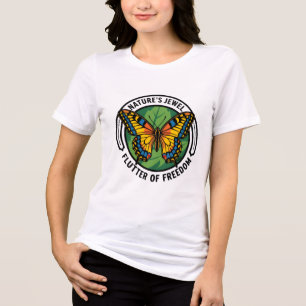 Camiseta Borboleta Natureza Jóia Revoluteio De Liberdade