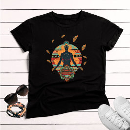 Camiseta Borboleta-negra Mandala Bohemian
