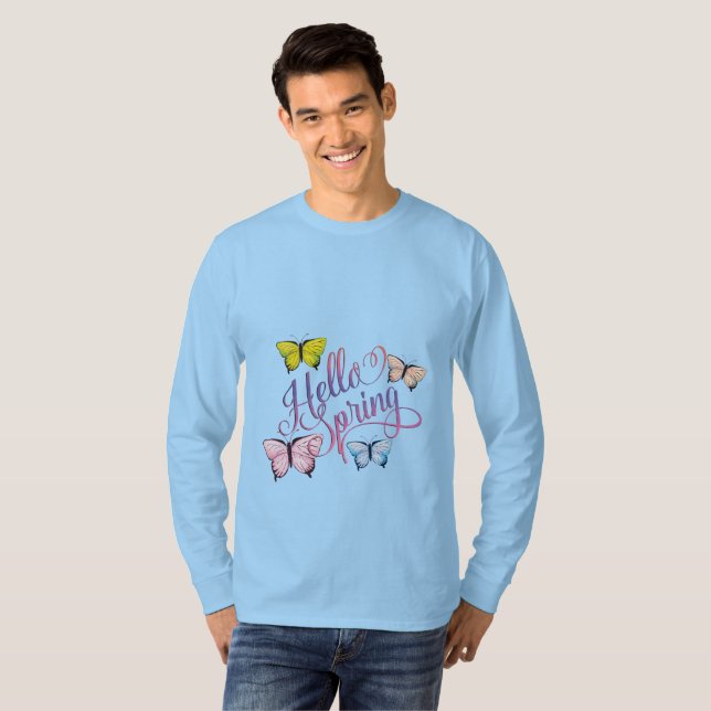 Camiseta Borboleta Olá Primavera (Frente Completa)