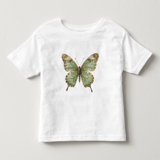 Camiseta Borboleta Ornamentada com Asas de Padrão de Folha