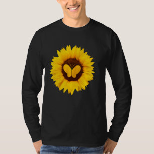 Camiseta Borboleta Para Mulheres Ringlet Moth Sunflower