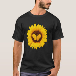 Camiseta Borboleta Para Mulheres Ringlet Moth Sunflower
