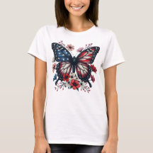Borboleta Patriótica 4º de julho Bandeira Floral d