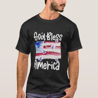 Camiseta Borboleta Patriótica para Mulheres América Deus ab
