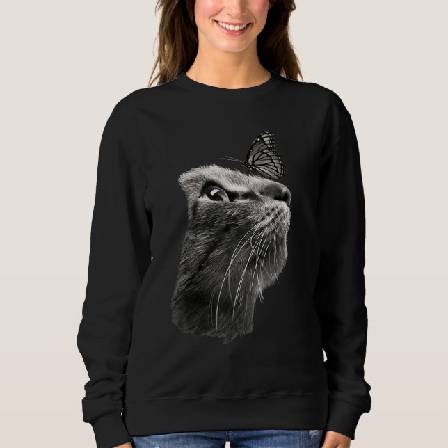 Camiseta Borboleta Preta Adorável (Frente)