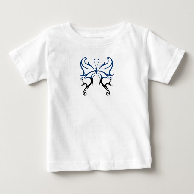 Camiseta Borboleta Preto Azul (Frente)