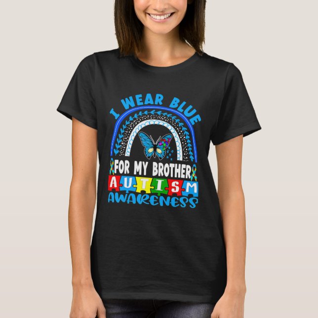 Camiseta Borboleta Rainbow Autism Brother (Frente)