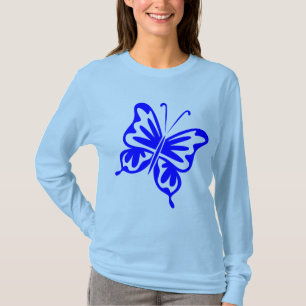 Camiseta Borboleta retro - azul