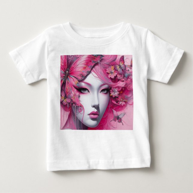 Camiseta Borboleta Rosa (Frente)