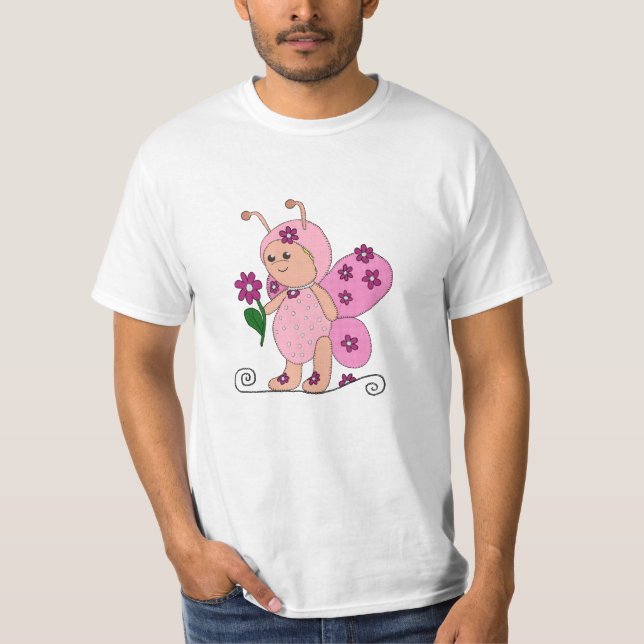 Camiseta Borboleta rosa (Frente)