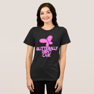 Camiseta Borboleta rosa brilhante não se importa