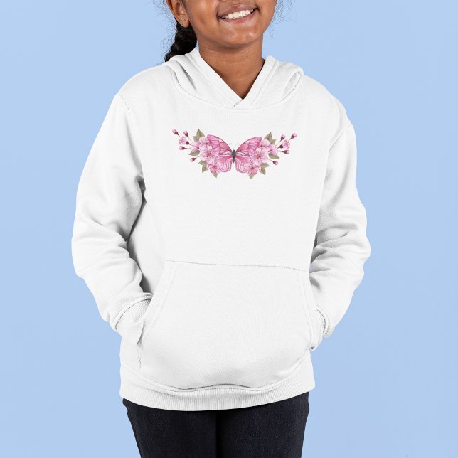 Camiseta Borboleta rosa com Sakura (Pink Butterfly with Sakura)