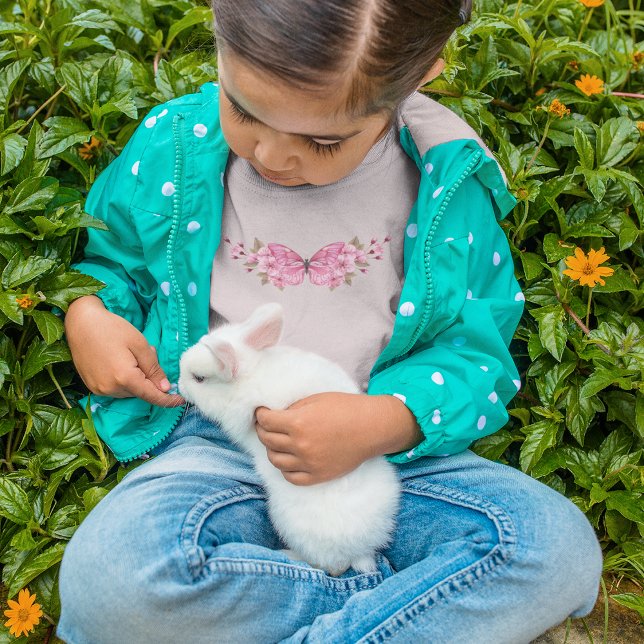 Camiseta Borboleta rosa com Sakura (Criador carregado)
