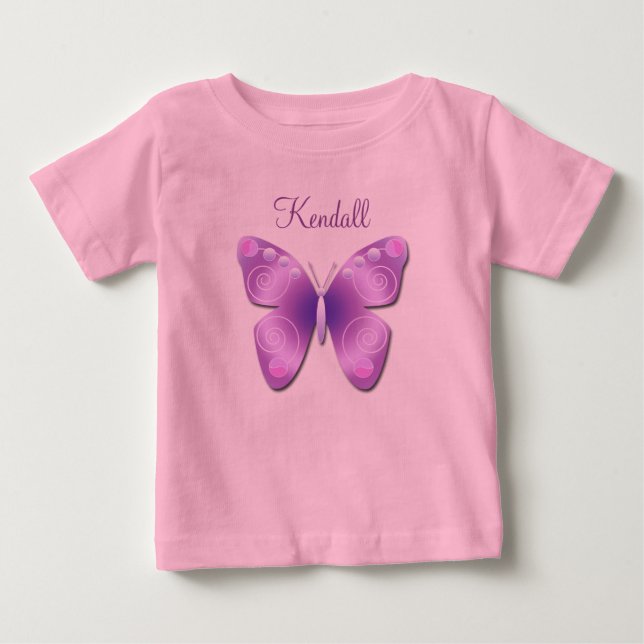 Camiseta Borboleta Roxa Personalizada (Frente)