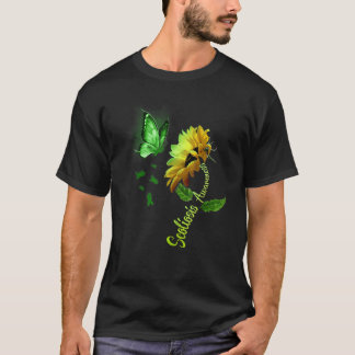 Camiseta Borboleta Scoliose de Girassol Sensibilização