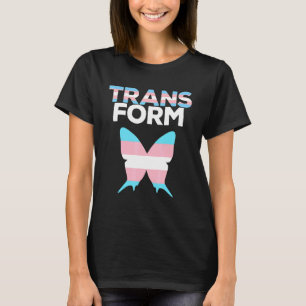 Camiseta Borboleta Sinalizador Transgênero Transforme Azul 