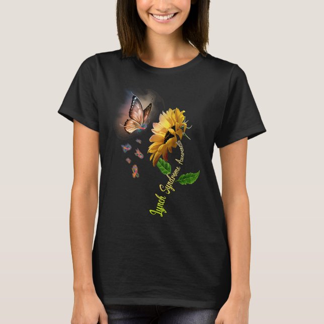 Camiseta Borboleta Síndrome de Lynne Sunflower Consciência (Frente)