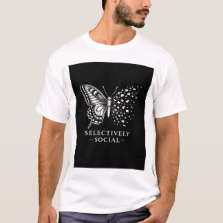 Camiseta Borboleta Social Seletiva, Sarcástica, humorística