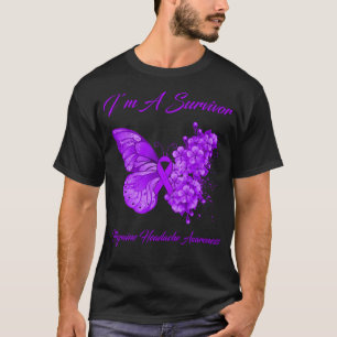Camiseta Borboleta Sou um Sobrevivente Enxaqueca Cefaleia A