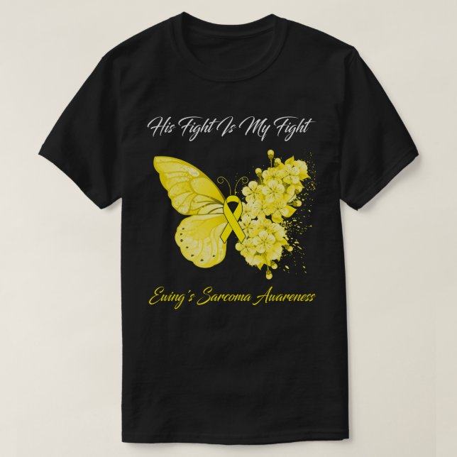 Camiseta Borboleta Sua Luta É A Aw Sarcoma da Minha Luta (Frente do Design)