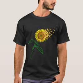 Camiseta Borboleta Sunflower Heart Love Nature Gift