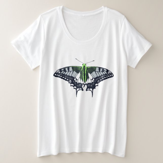Camiseta Borboleta Swallowtail de Sinalizador Agender (Frente do Design)