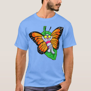 Camiseta Borboleta tomando banho de sol com óculos de sol