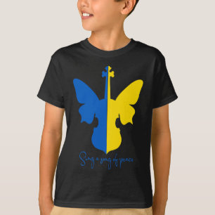 Camiseta Borboleta Ucraniana Violino Paz Na Ucrânia Música