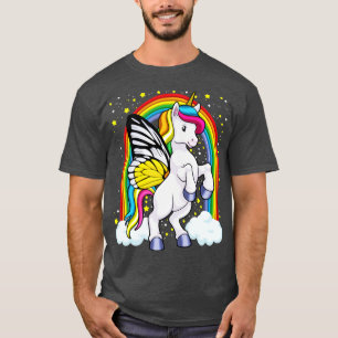 Camiseta Borboleta Unicorla Magia Rainbow Fantasy Animal G