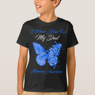 Camiseta Borboleta Uso Azul Para a Conscientização da Alope