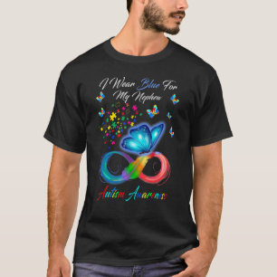 Camiseta Borboleta Uso Azul Pelo Meu Sobrinho Conscientizaç