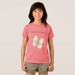 Camiseta Borboleta Verde Creme Bege  
