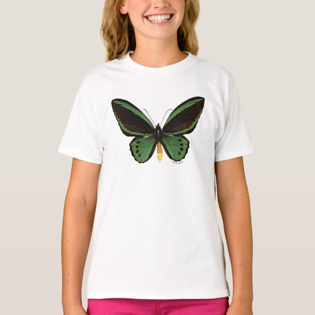 Camiseta Borboleta verde de Birdwing (Frente)
