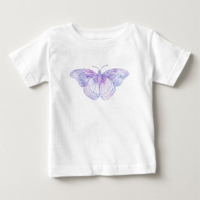 Camiseta Borboleta Violet Watercolor (Frente)