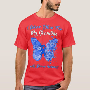 Camiseta Borboleta Visto Azul para a minha avó Behcet.