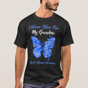 Camiseta Borboleta Visto Azul para a minha avó Behcet.