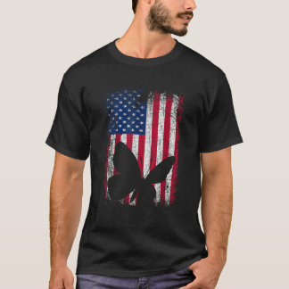 Camiseta Borboletas Americanas Vintage 4th De Jul