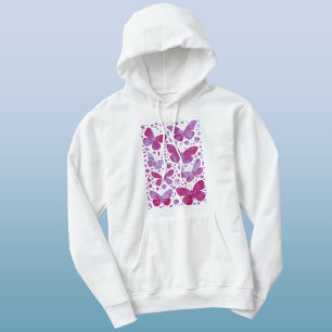 Camiseta Borboletas Aquarela Magenta Rosa