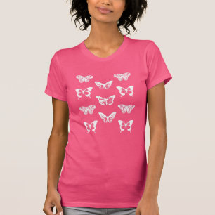 Camiseta Borboletas Assorted no branco