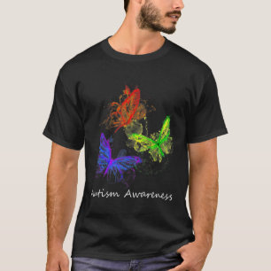 Camiseta Borboletas Autismo-Conscientes Sem Peças Quebra-ca