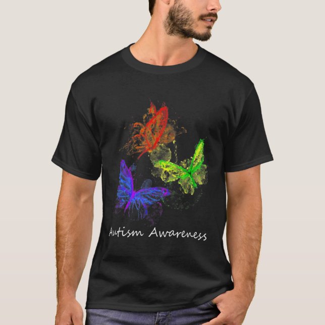 Camiseta Borboletas Autismo-Conscientes Sem Peças Quebra-ca (Frente)