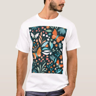 Camiseta Borboletas, borboletas decorativas sem costura