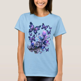 Camiseta Borboletas Brilho Cósmico